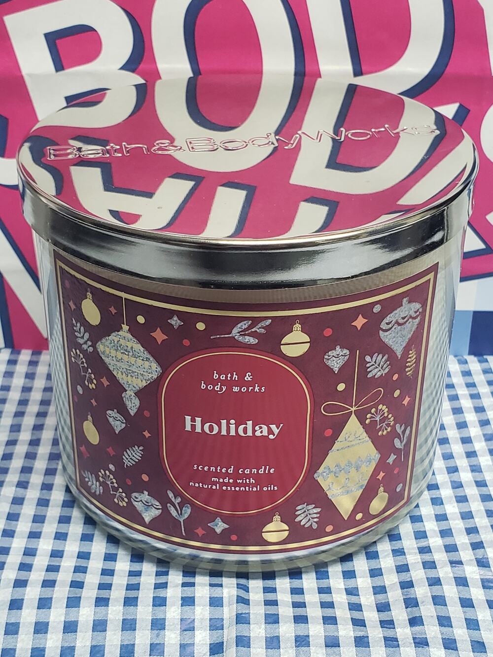 BBW Holiday Large 3 Wick Candle Holiday Home Fragrance Decor